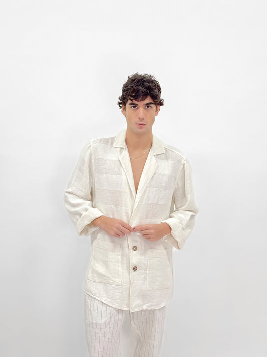 JACKET IN PURE LINEN RELAX STYLE FASHION BEACH POSITANO MADE IN ITALY