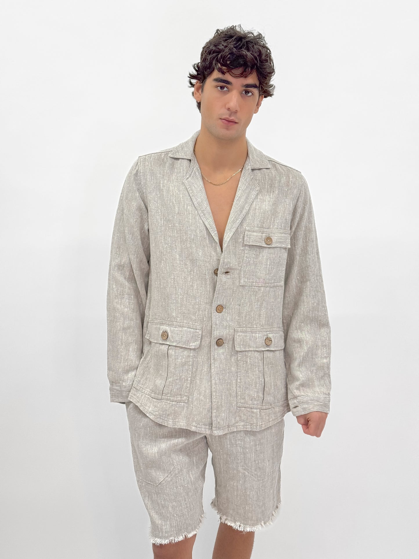 JACKET IN PURE LINEN RELAX STYLE FASHION BEACH POSITANO MADE IN ITALY