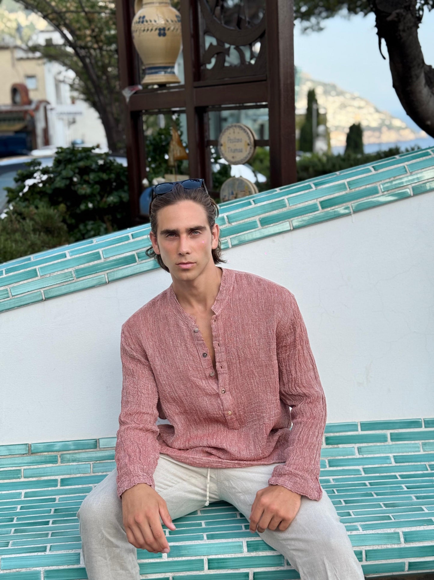 CASACCA IN PURO LINO RETE red