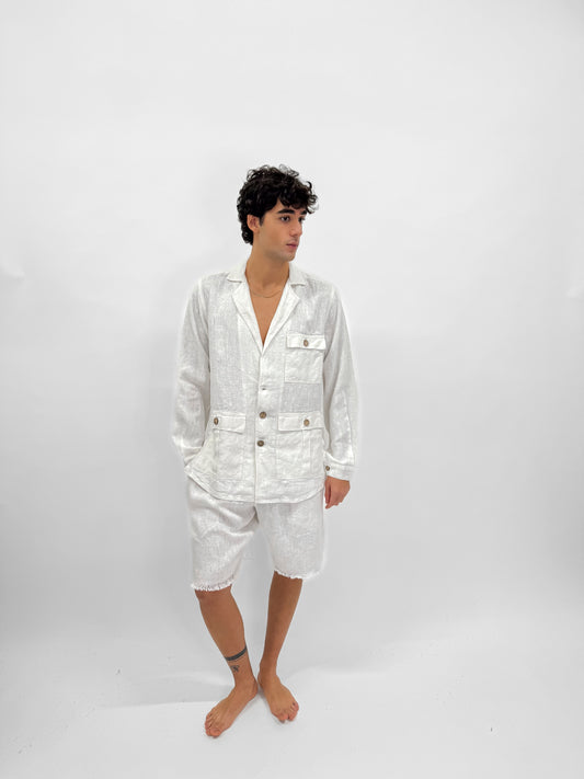 JACKET IN PURE LINEN RELAX STYLE FASHION BEACH POSITANO MADE IN ITALY