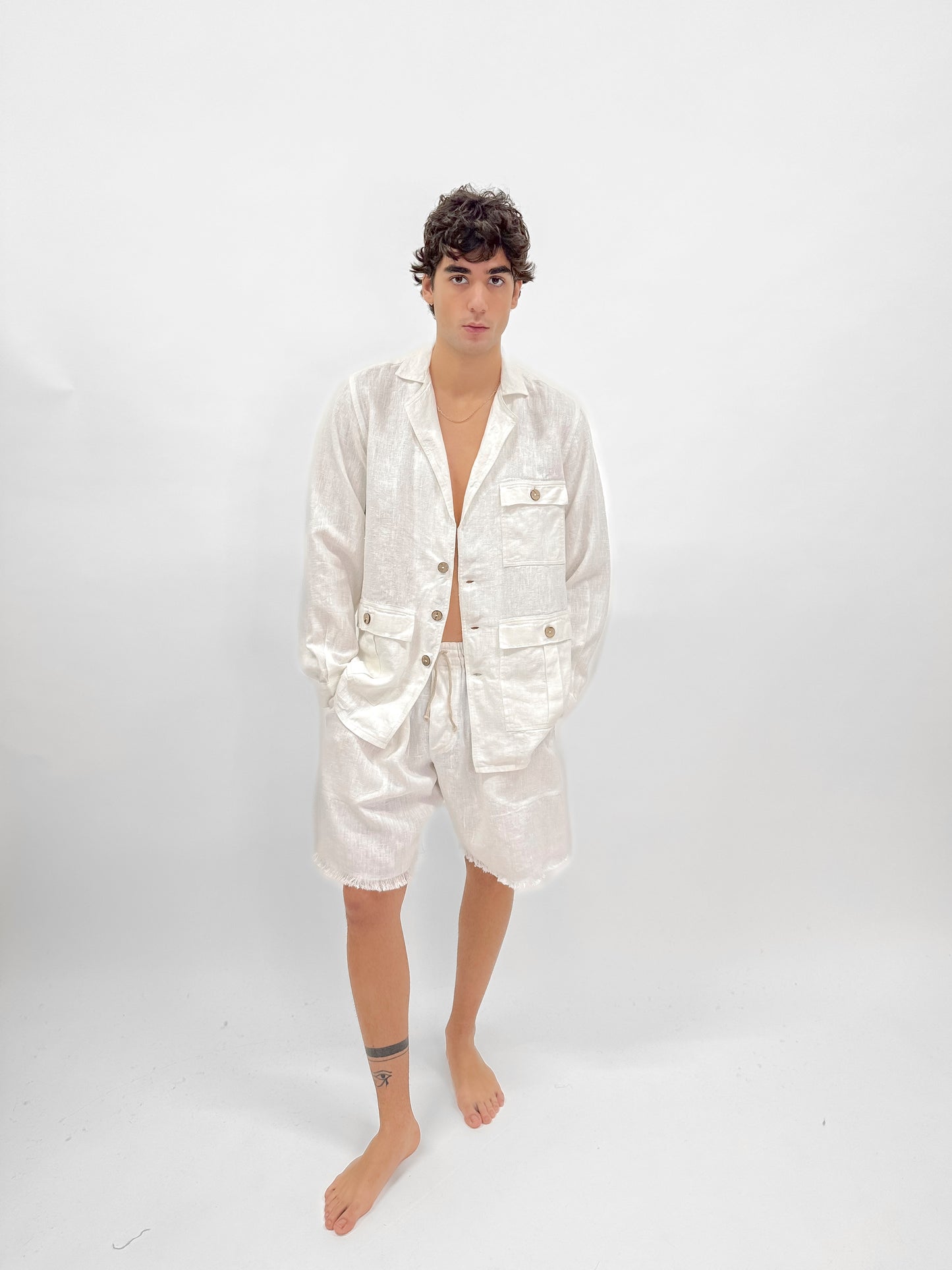JACKET IN PURE LINEN RELAX STYLE FASHION BEACH POSITANO MADE IN ITALY