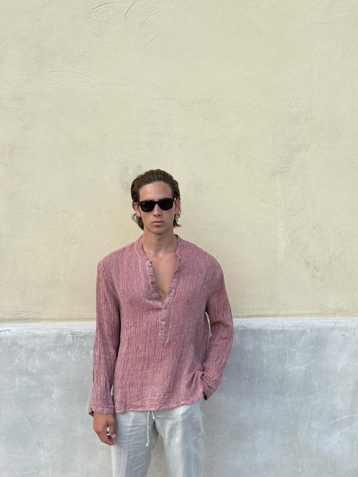 CASACCA IN PURO LINO RETE red