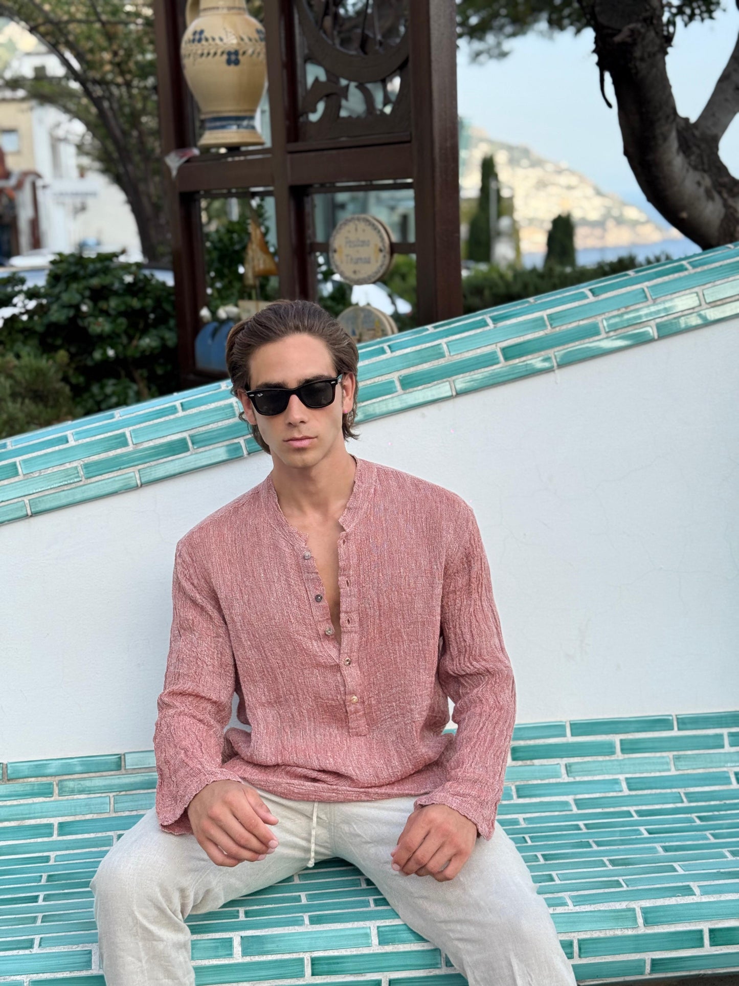 CASACCA IN PURO LINO RETE red