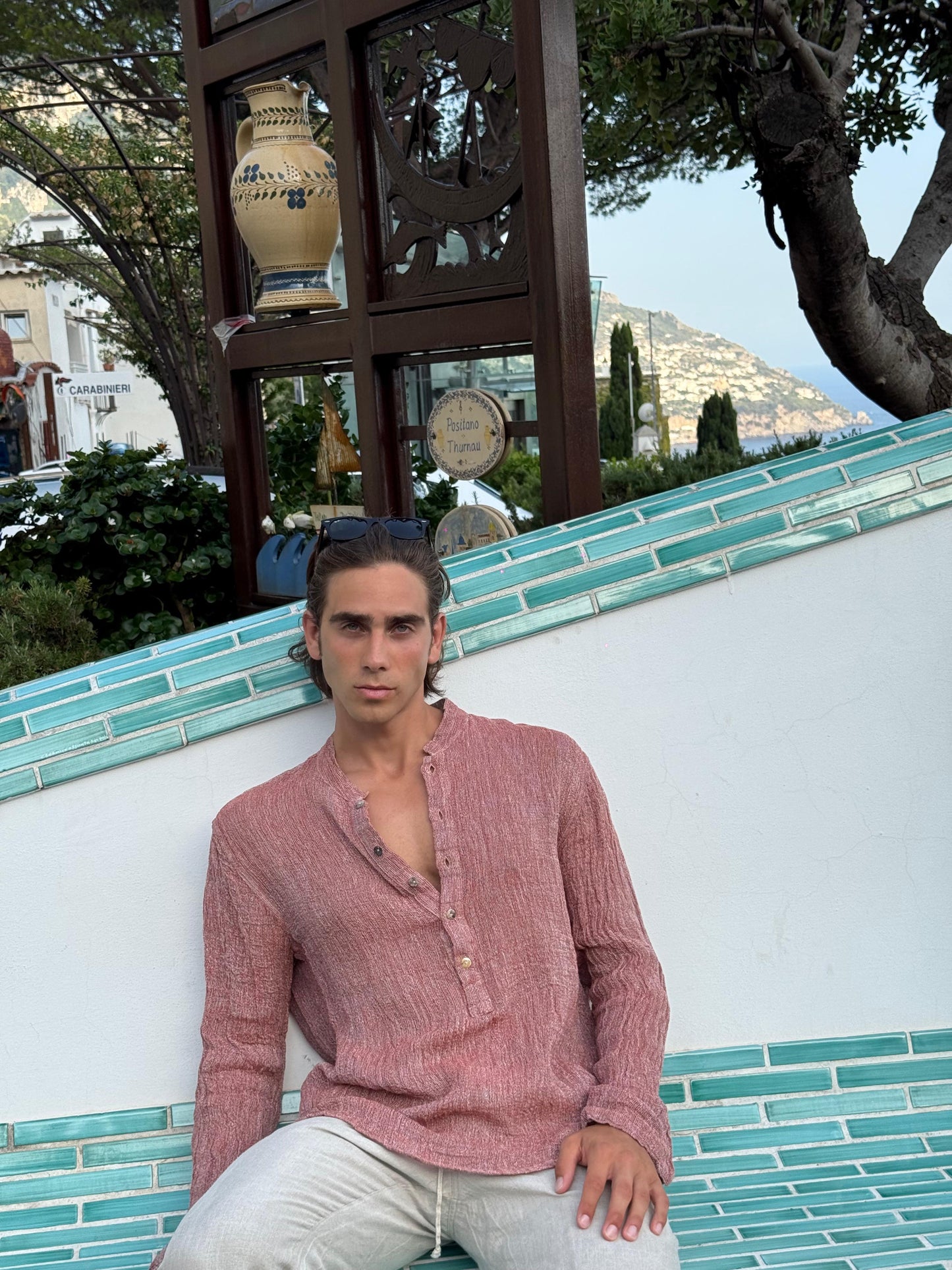 CASACCA IN PURO LINO RETE red