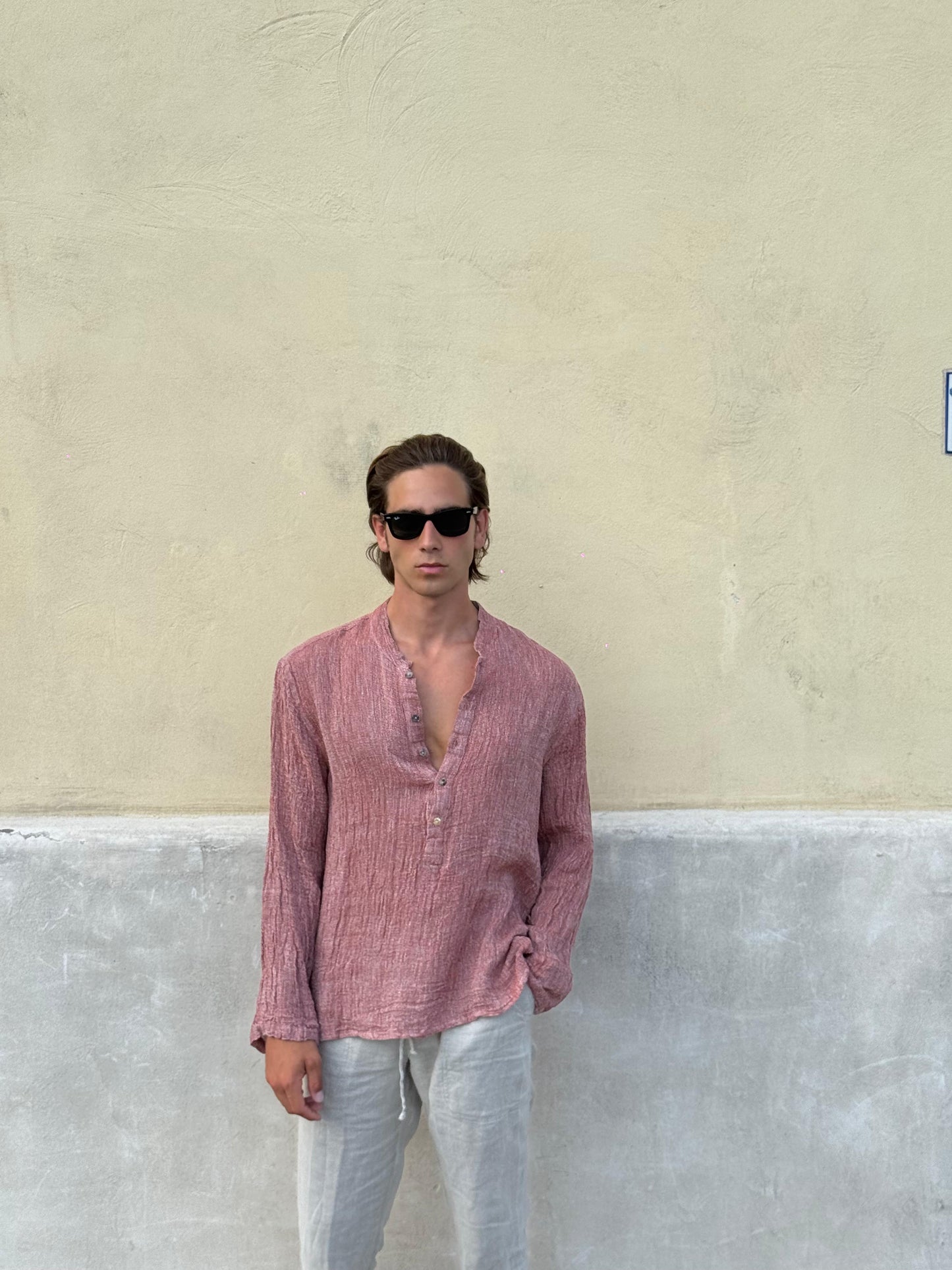 CASACCA IN PURO LINO RETE red