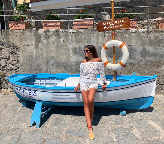 SHORTS IN PIZZO MADE IN ITALY MODA MARE POSITANO
