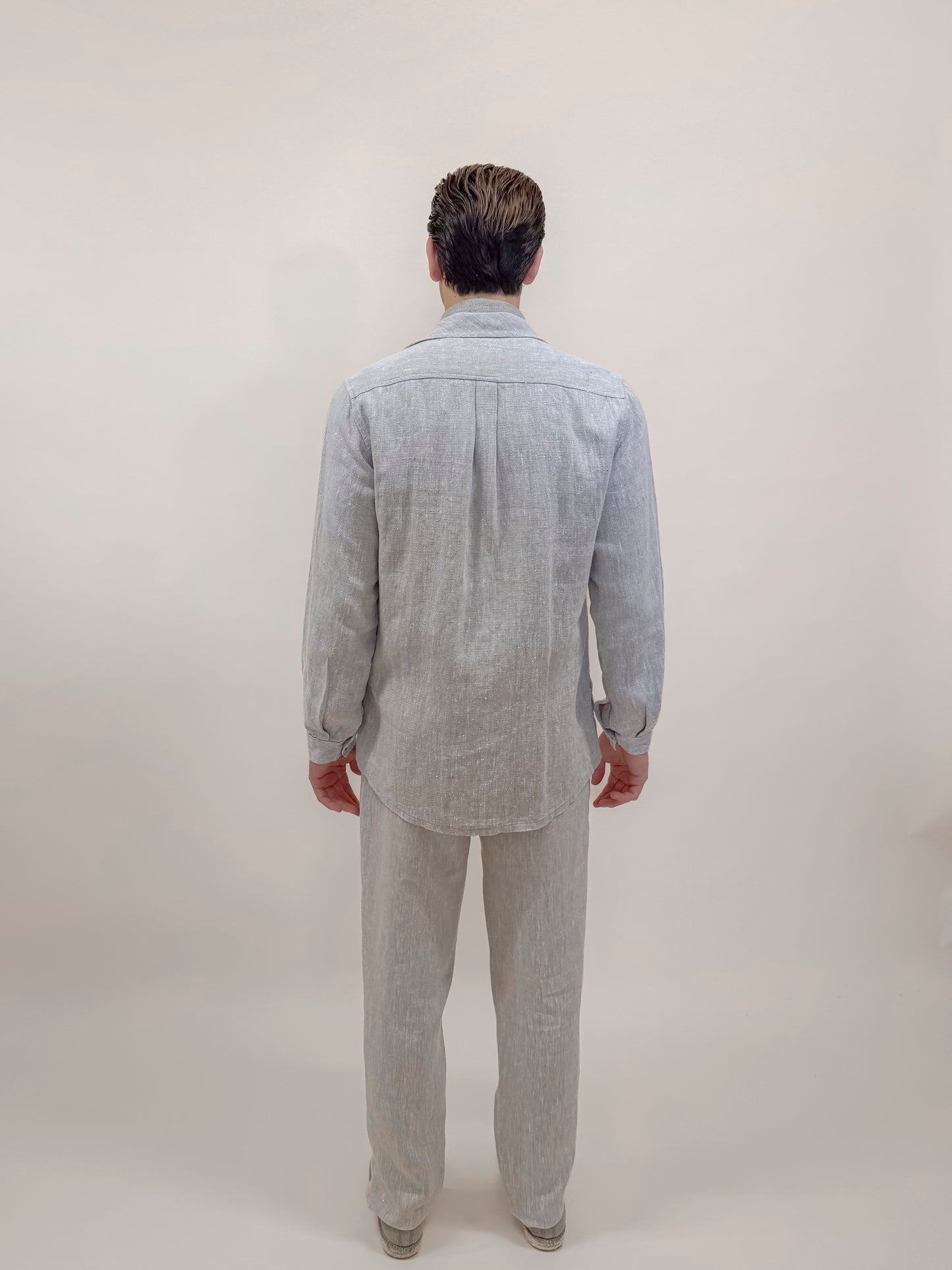 GIACCA CAMICIA IN PURO LINO SPORTIVA ECRÙ