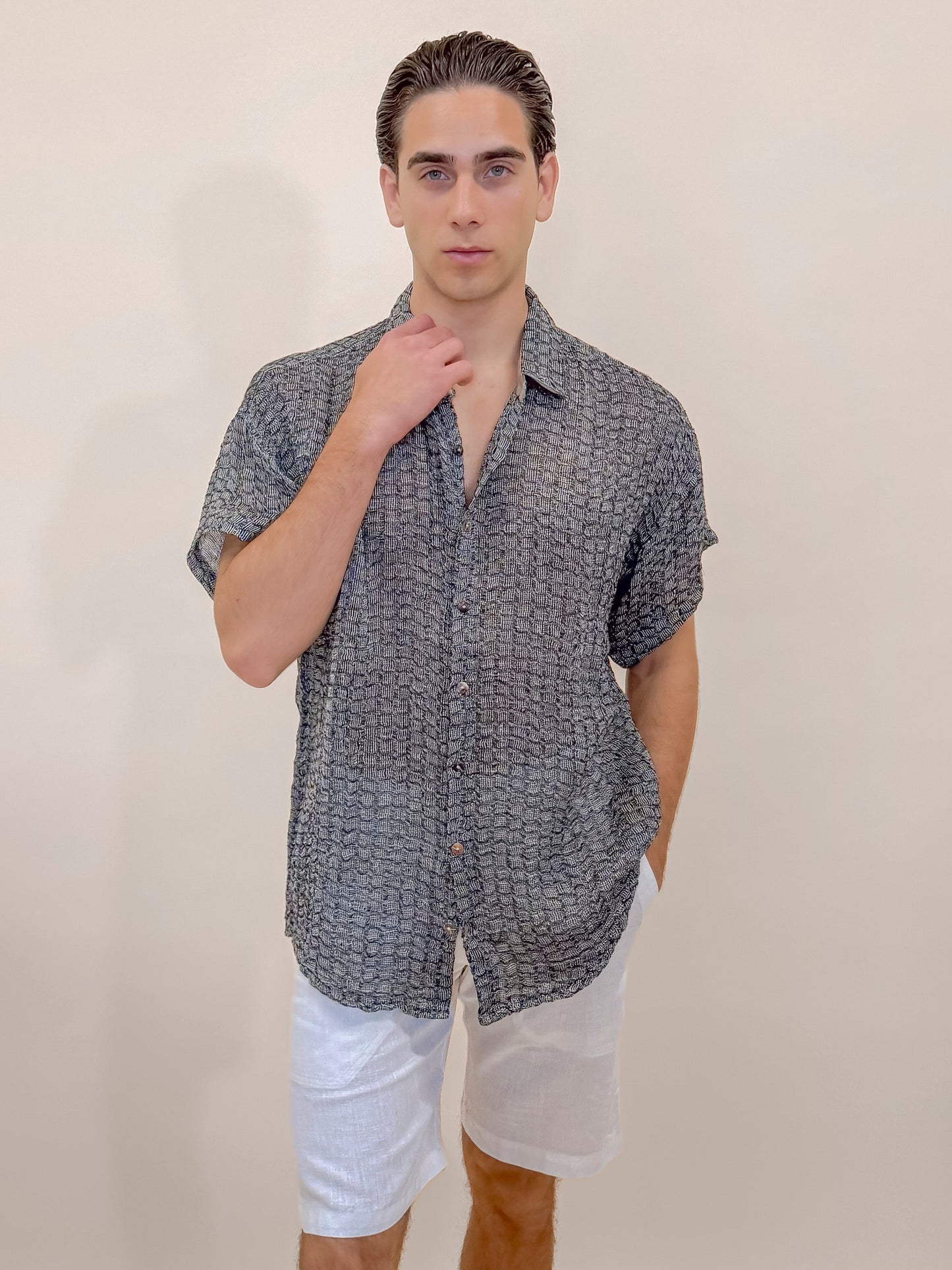CAMICIA M/M MENEZ GRIGIA