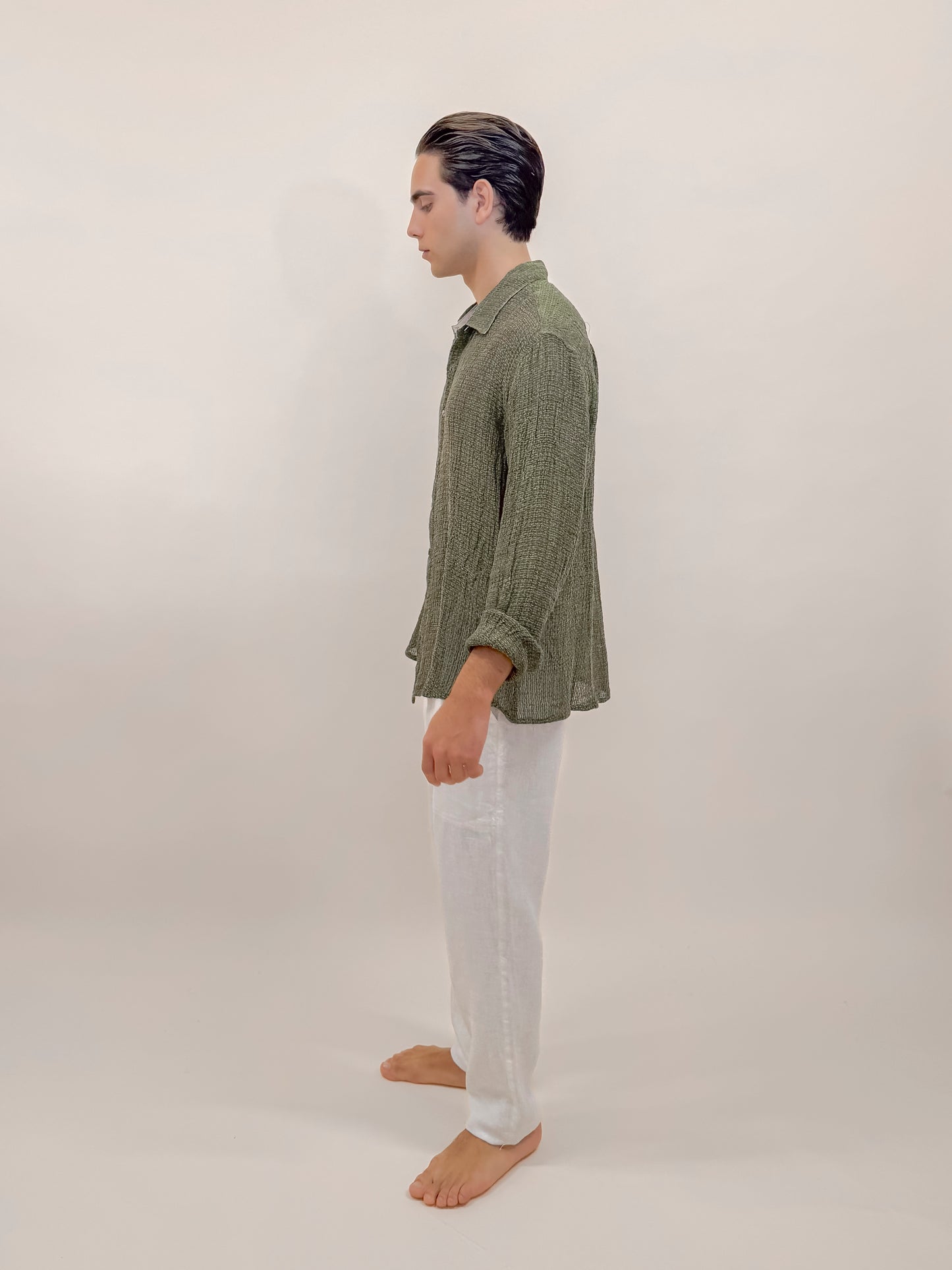 CAMICIA FULL BUTTONS VERDE MILITARE
