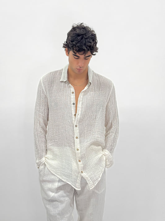 FULLBUTTONS RAW LINEN SHIRT