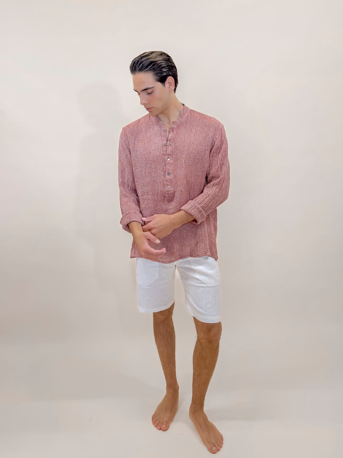CAMICIA 5 BUTTONS ROSSO BRUCIATO
