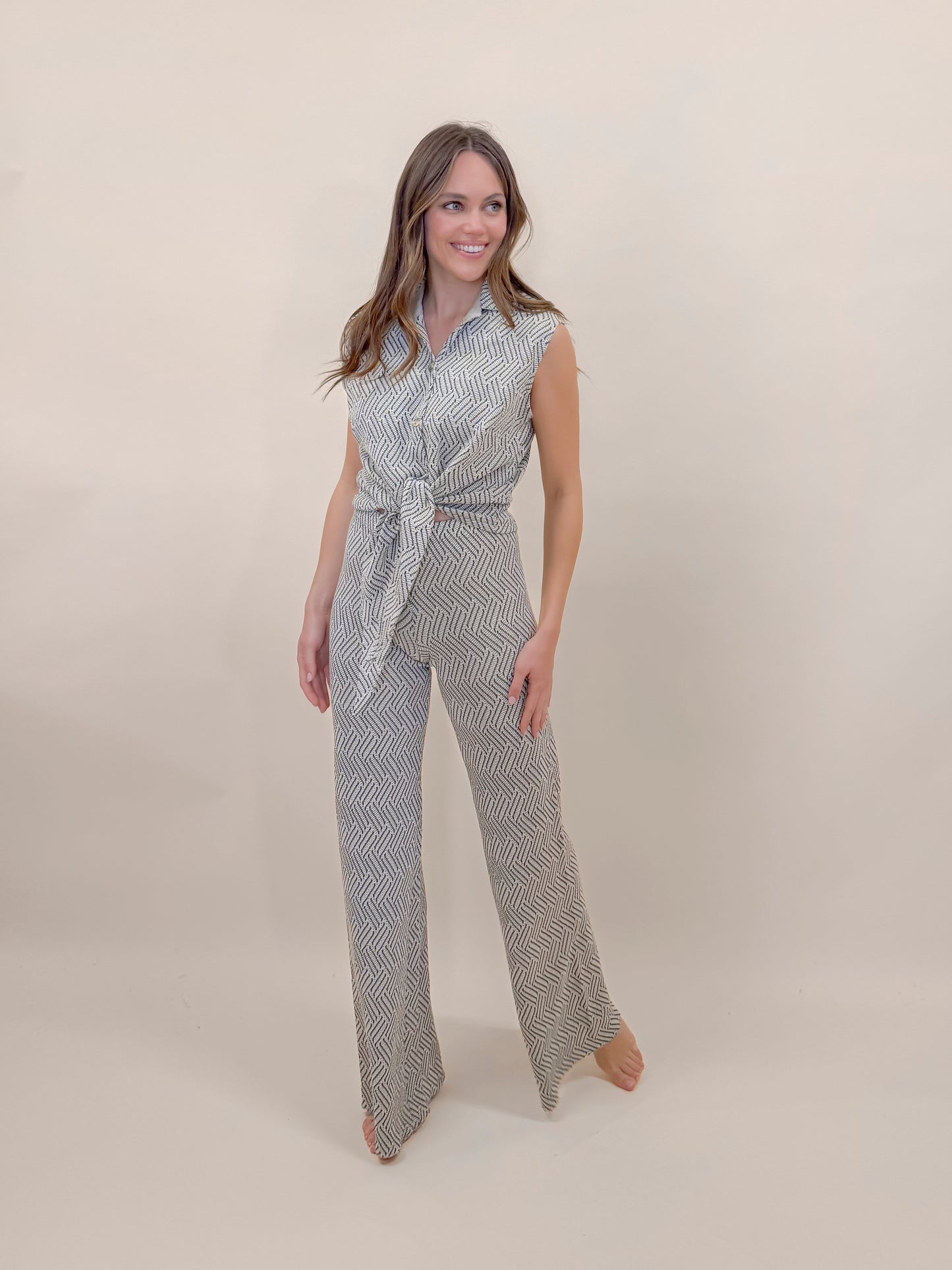 SET CAMICIA SOFIA SMANICATA E PANTALONE MISS