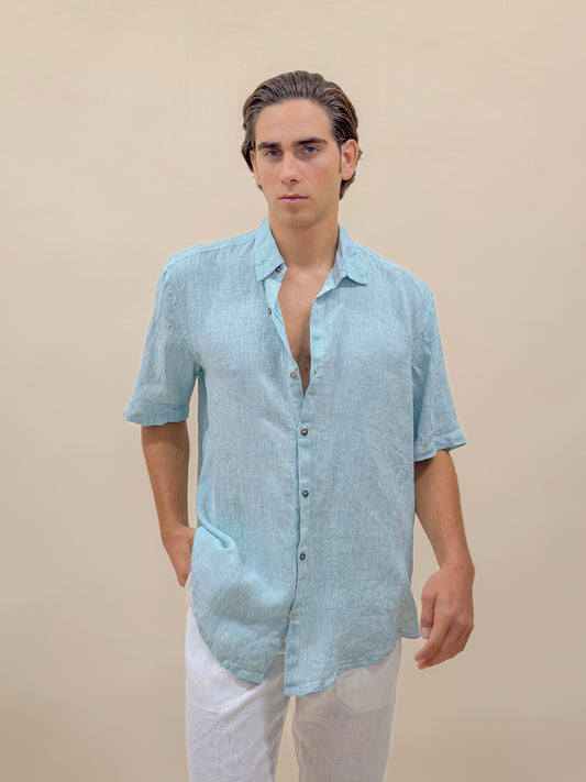 CAMICIA FULL BUTTONS MILLERIGA AZZURRA