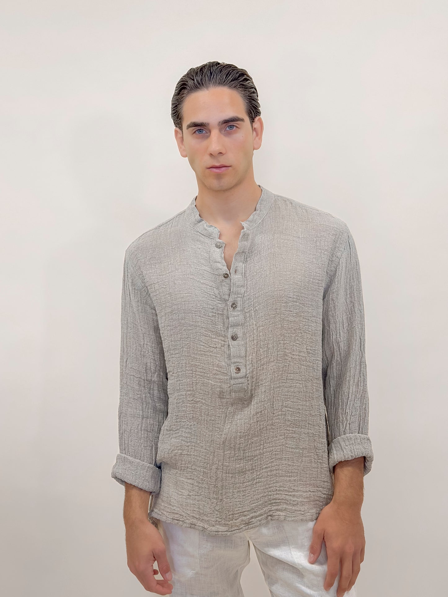 CAMICIA 5 BOTTONI ECRÙ