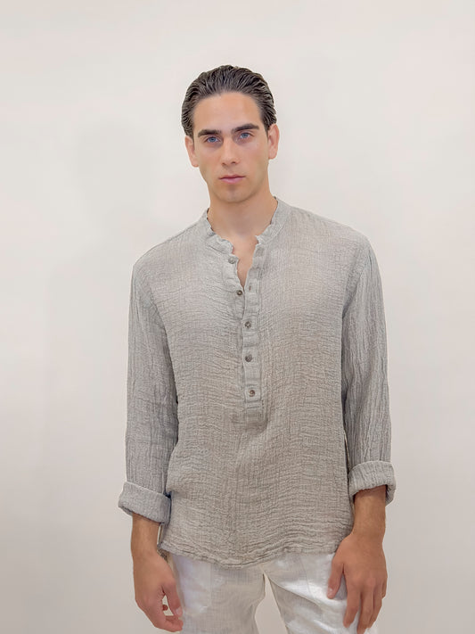 CAMICIA 5 BOTTONI ECRÙ