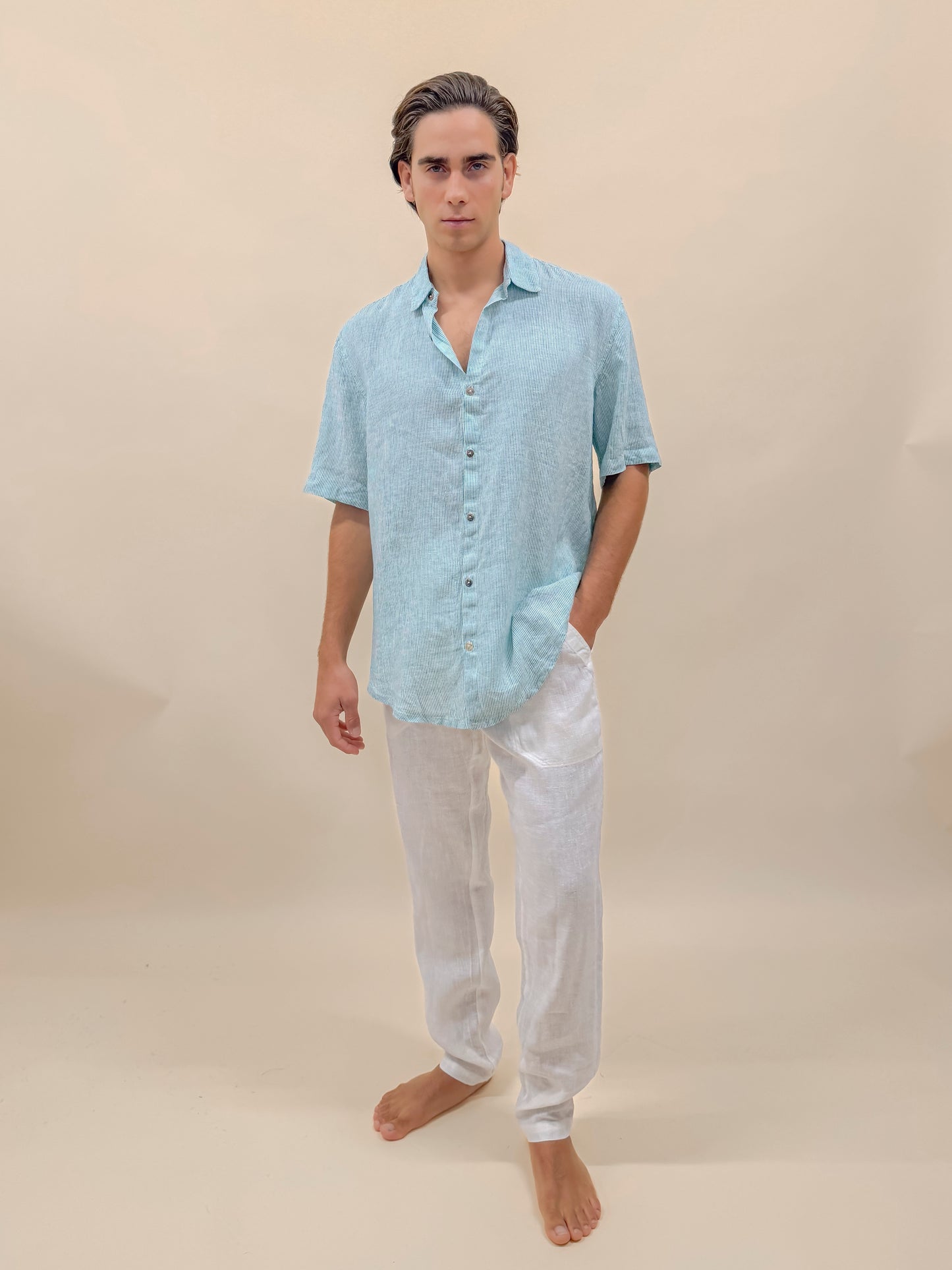 CAMICIA FULL BUTTONS MILLERIGA AZZURRA