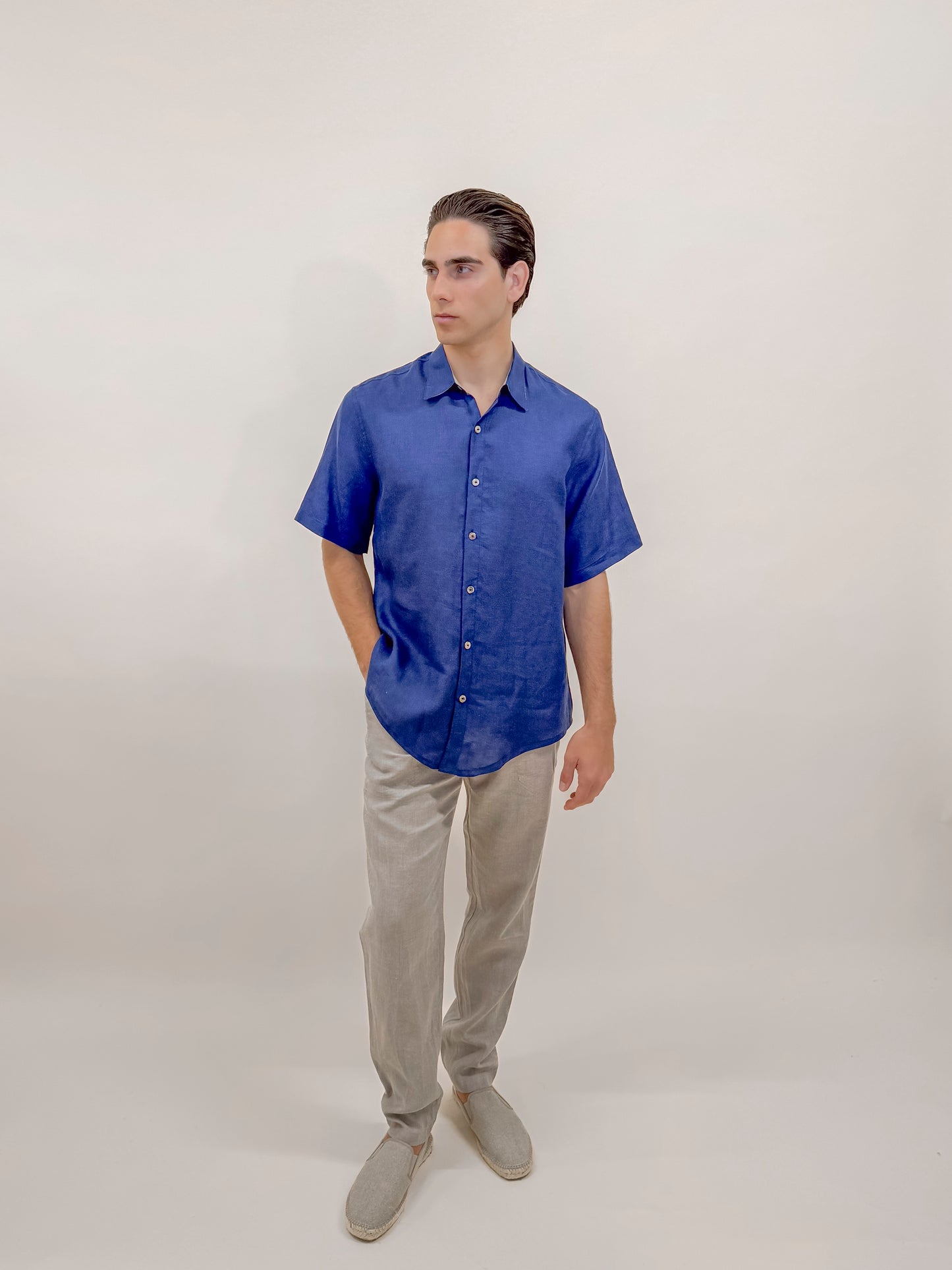 CAMICIA LINO BLUE