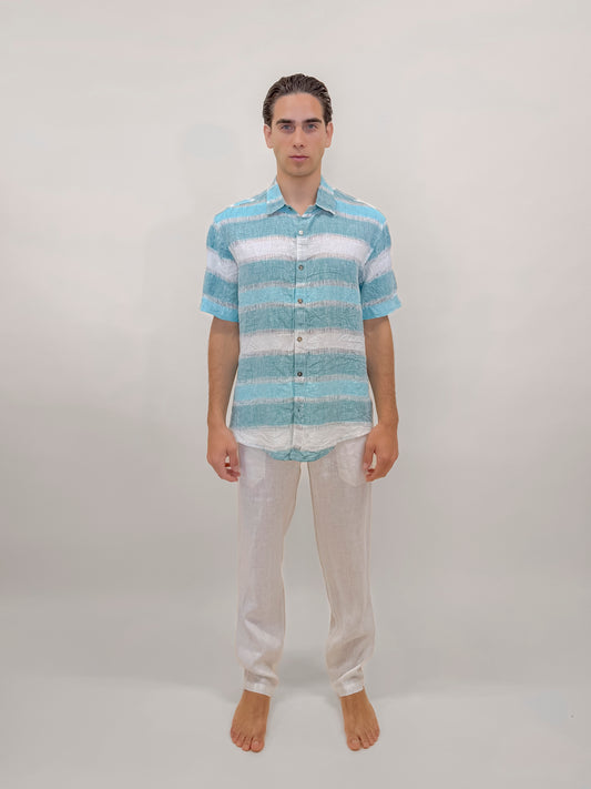 CAMICIA FULL BUTTONS STRAMATA VERDE