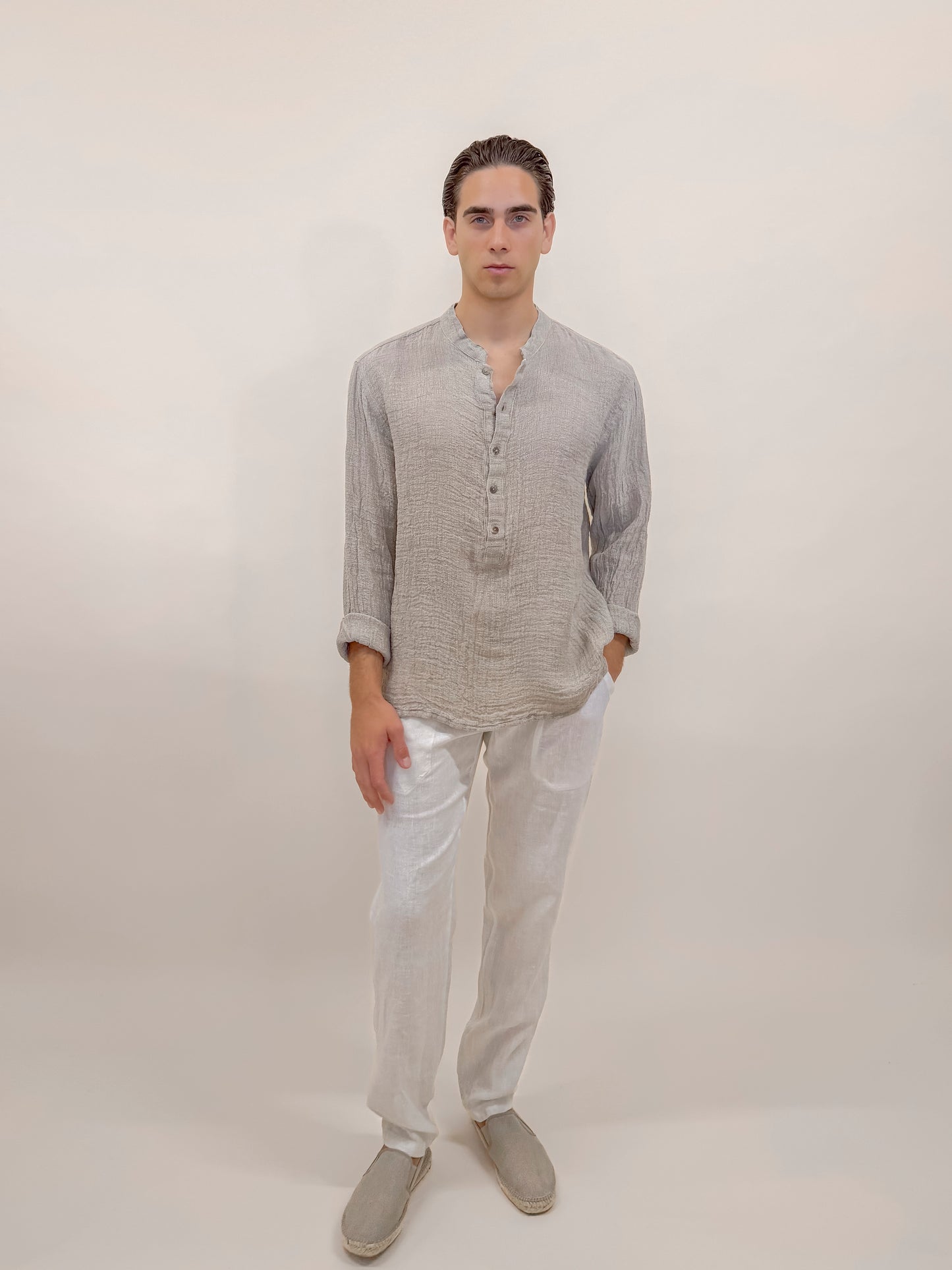 CAMICIA 5 BOTTONI ECRÙ