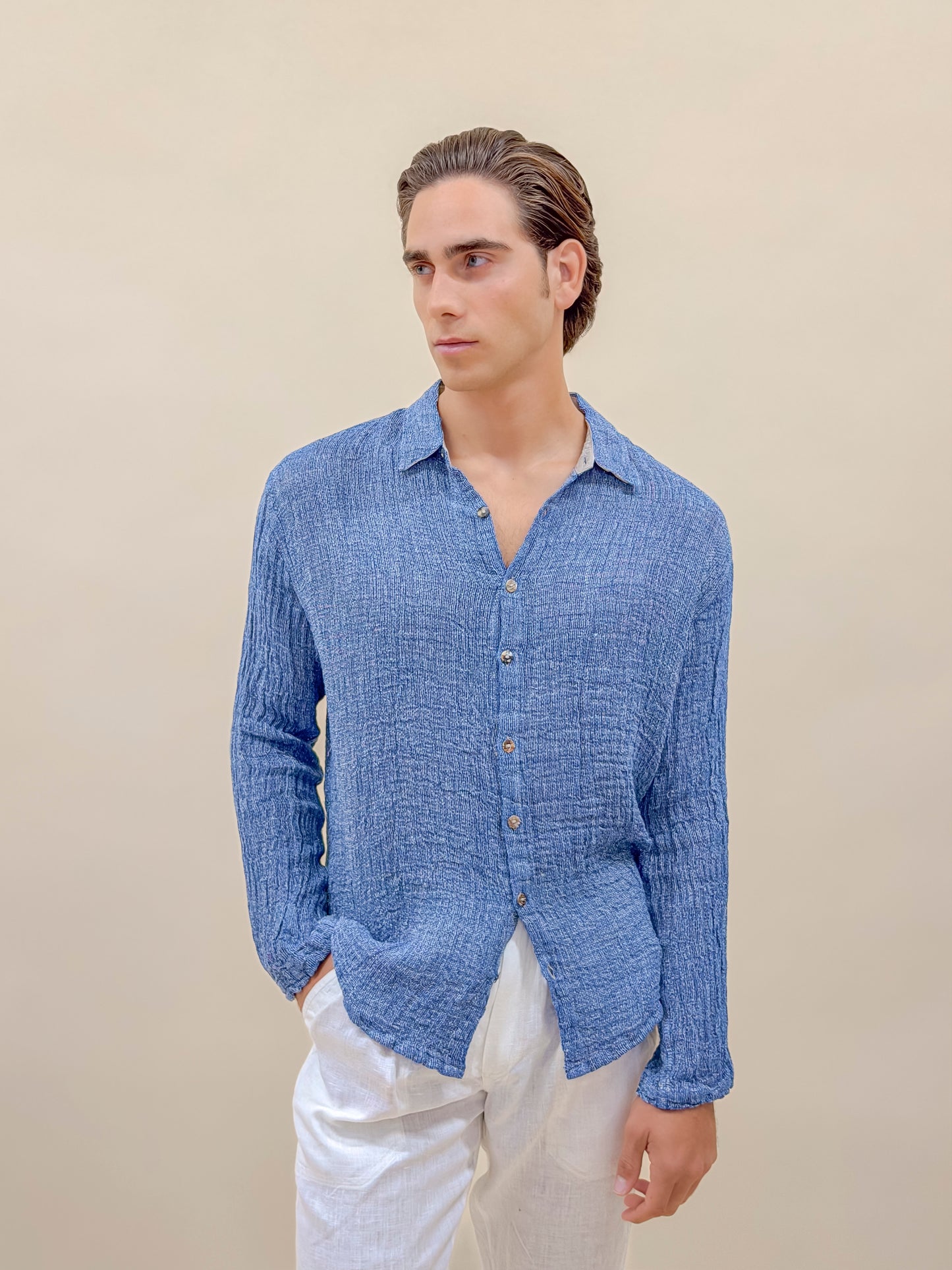 CAMICIA FULLBUTTONS LIGHT BLUE