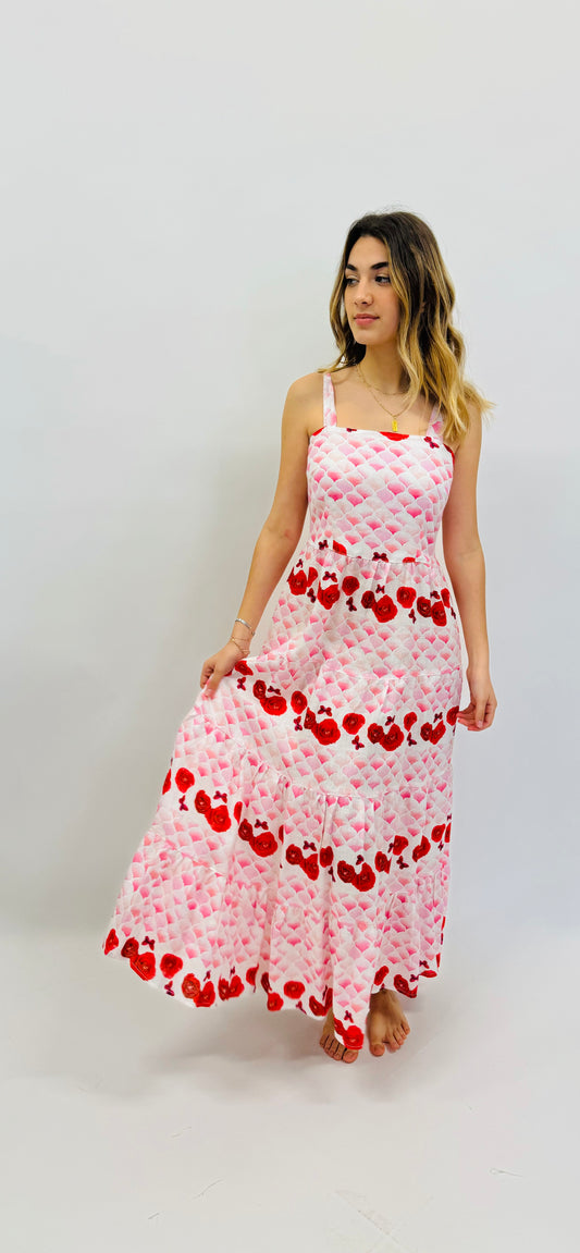 DRESS DOLCE IN LOVELY PINKS AND ROSES PRINTS