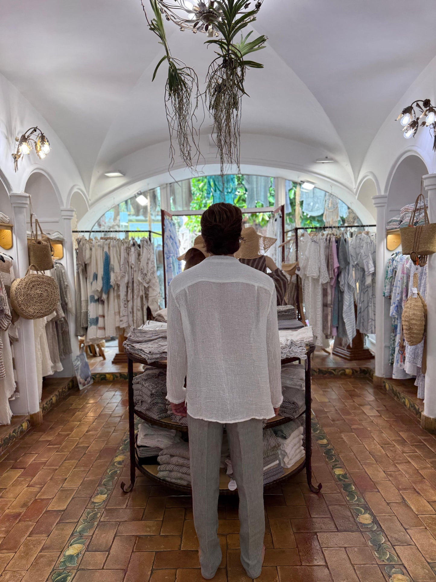 SHIRT JACKET IN PURE LINEN MADE IN POSITANO ITALY
