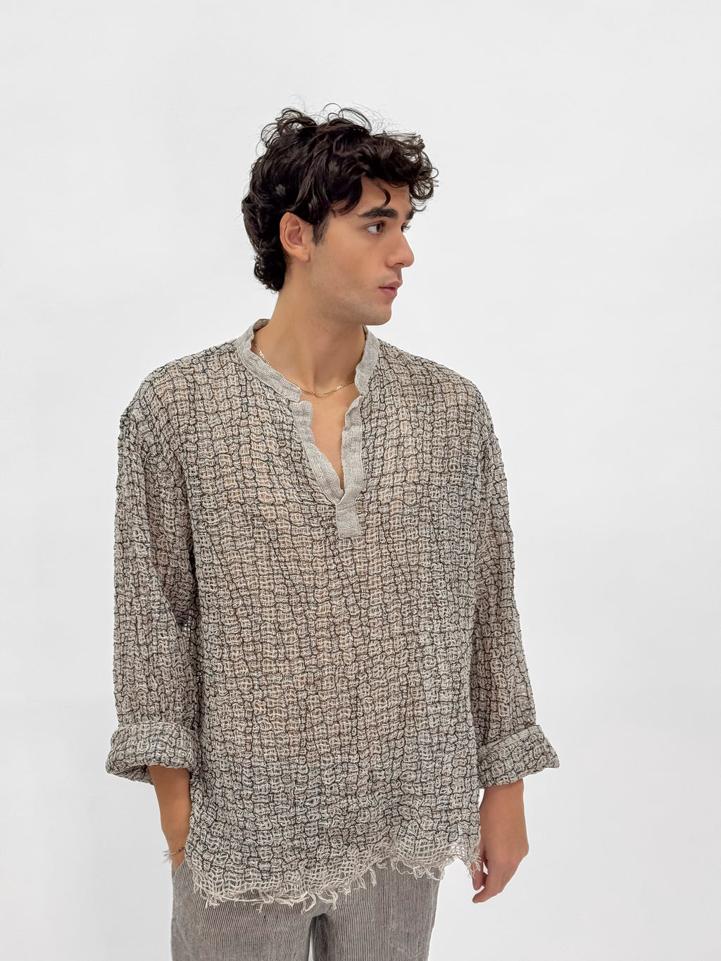 RAGNO SHIRT EMBROIDERED LINEN