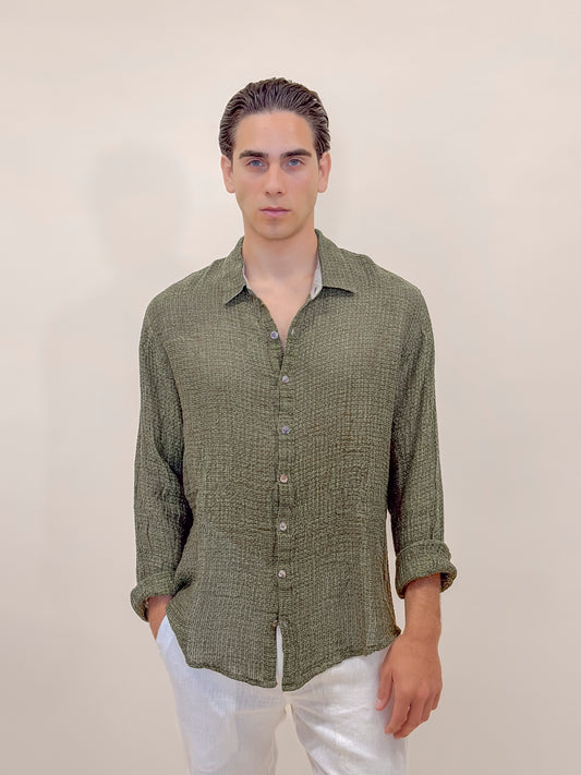 CAMICIA FULL BUTTONS VERDE MILITARE