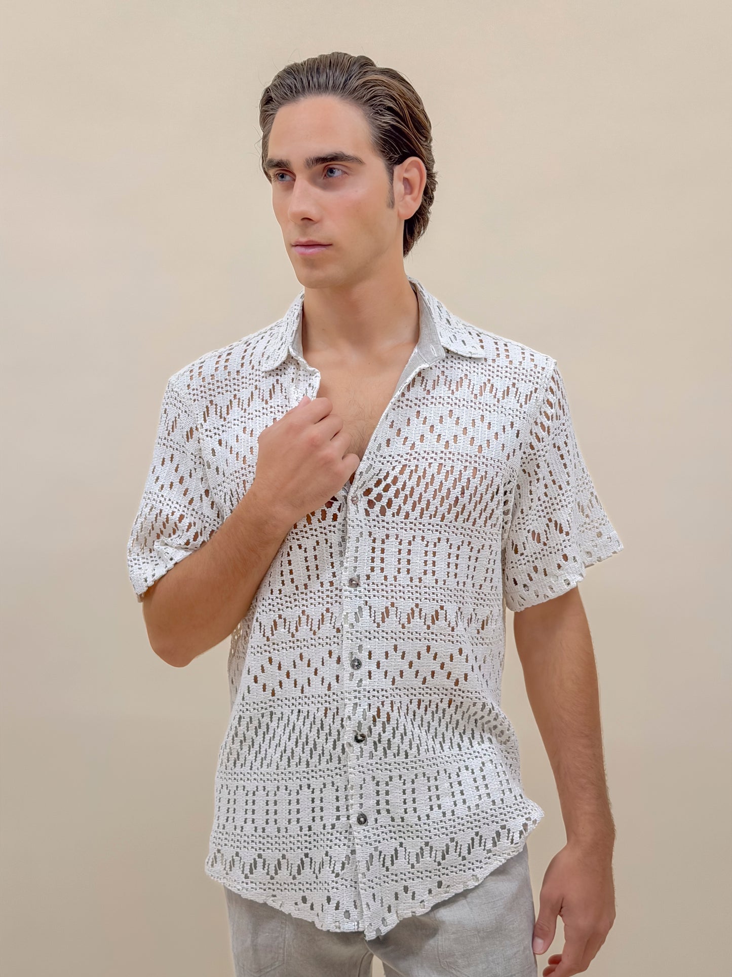 CAMICIA MEZZA MANICA in CROCHET