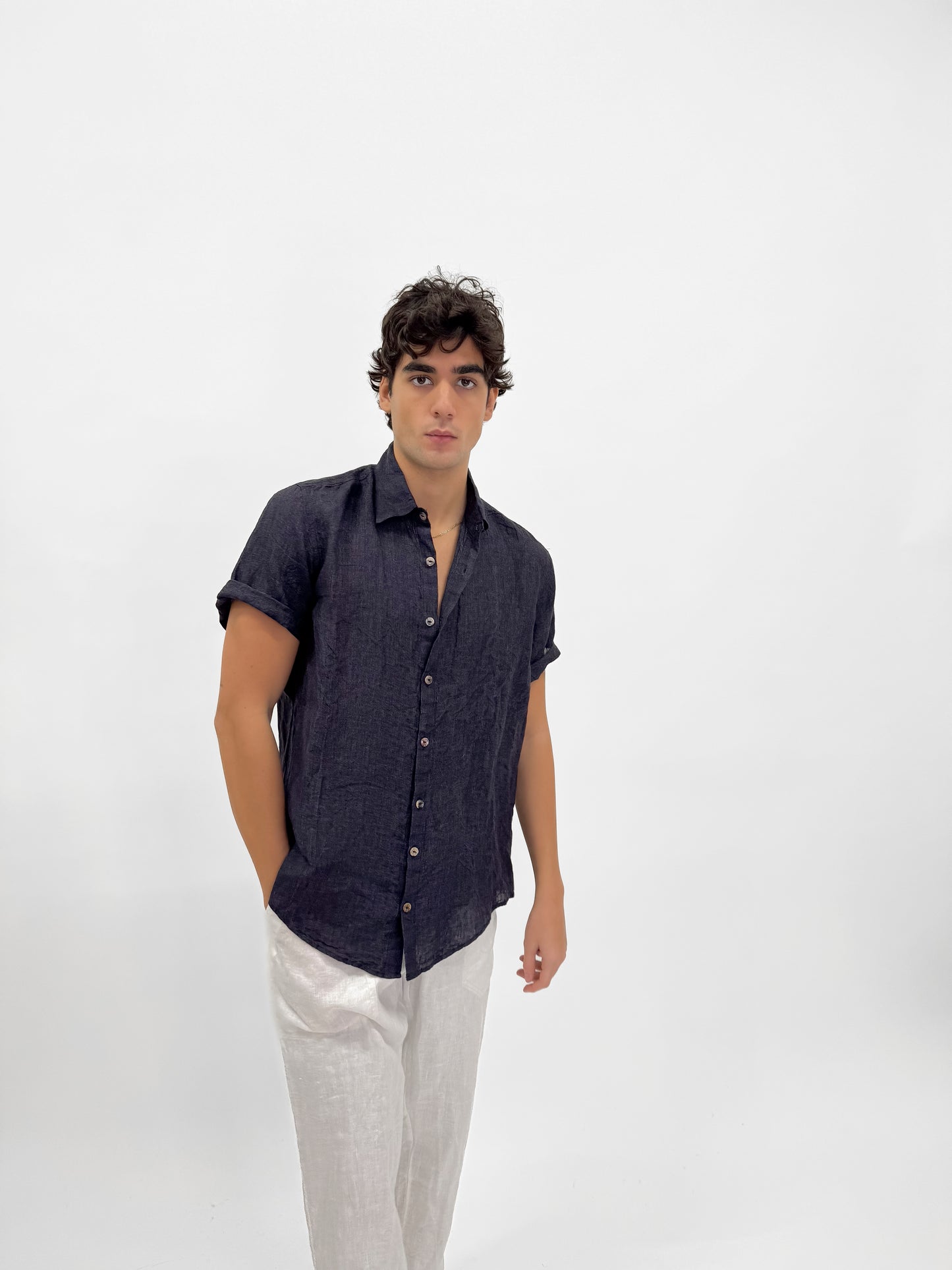 SHORT SLEEVES LINEN SHIRT