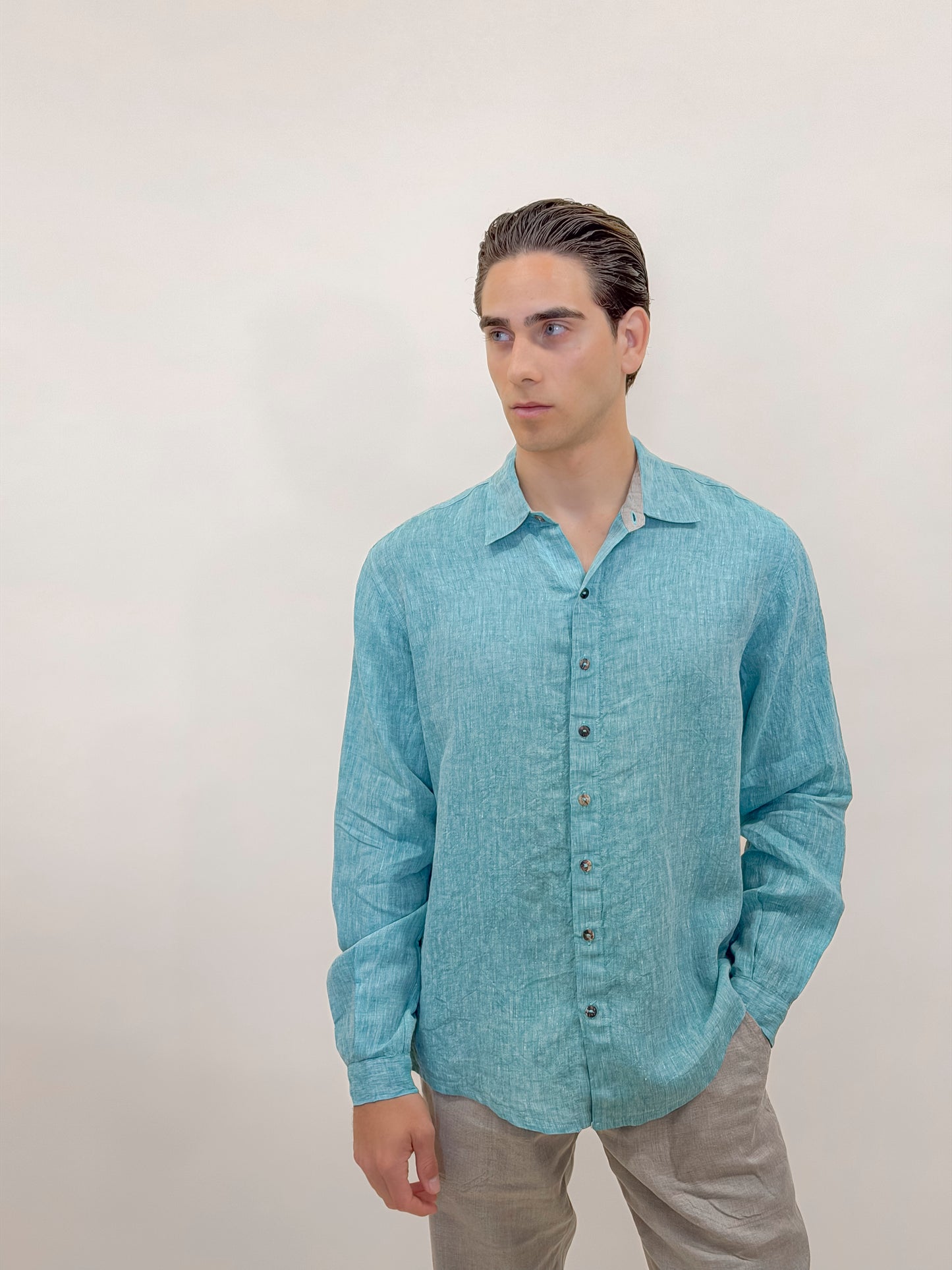 CAMICIA FULL BUTTONS VERDE MARINA