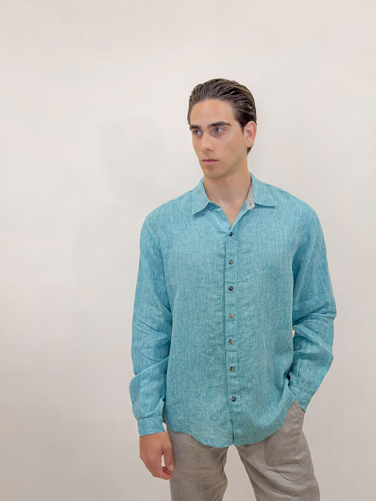 CAMICIA FULL BUTTONS VERDE MARINA