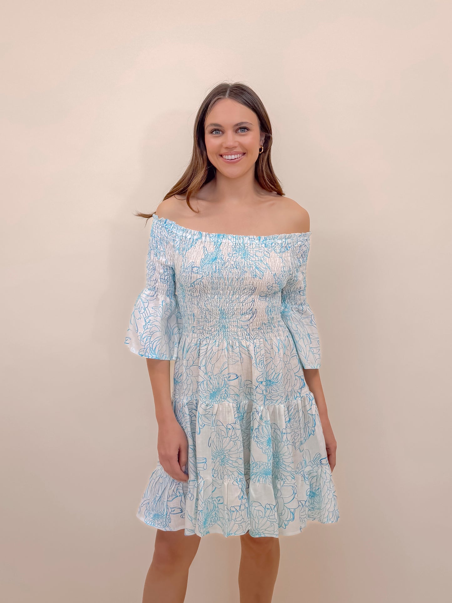MINI DRESS AMELIA STAMPA AZZURRA