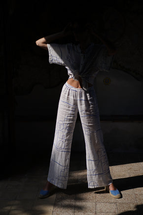 TROUSERS POSAPOSA outline embroidered pants