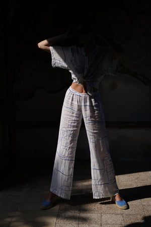TROUSERS POSAPOSA outline embroidered pants