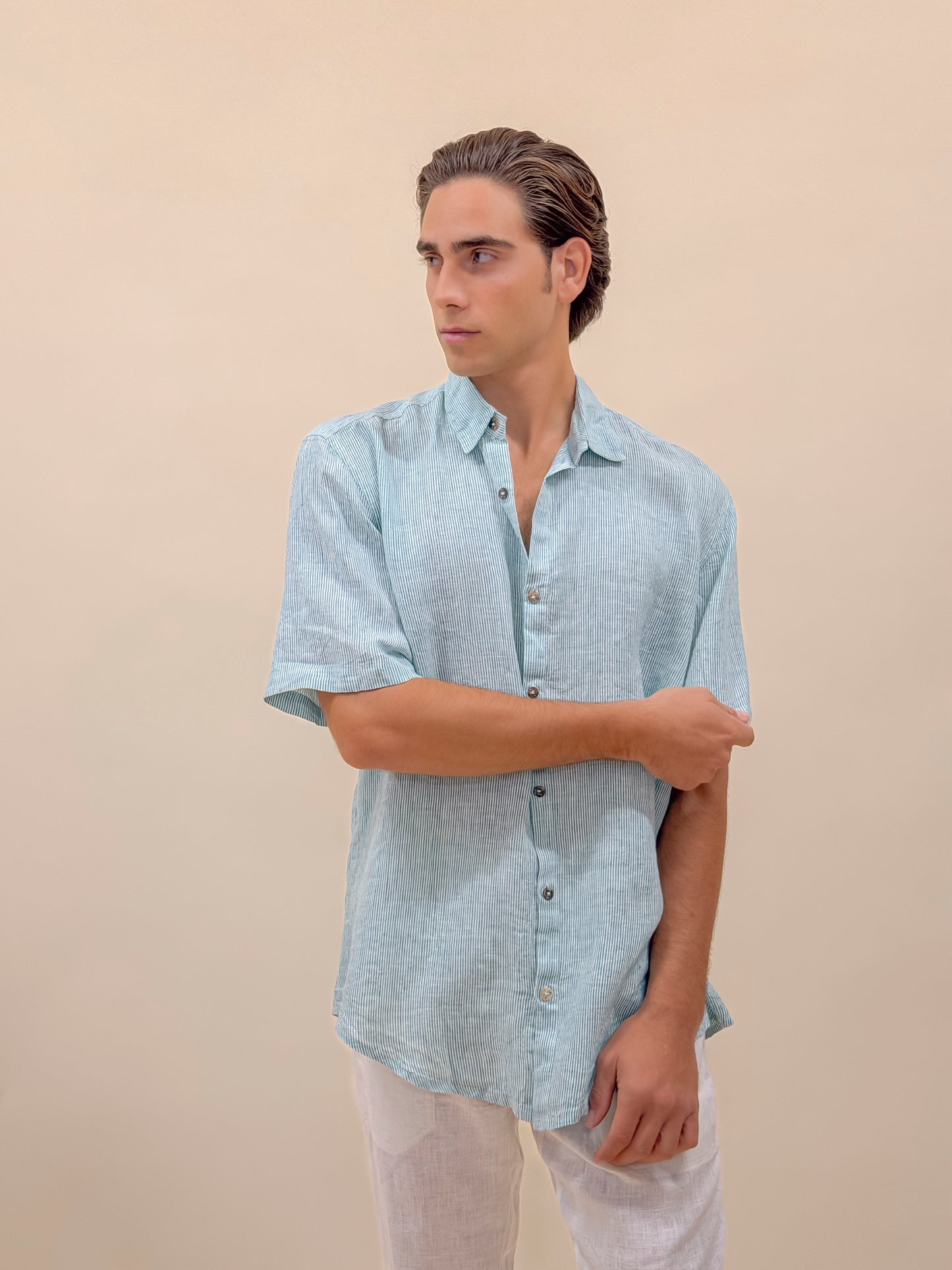 CAMICIA FULL BUTTONS MILLERIGA AZZURRA