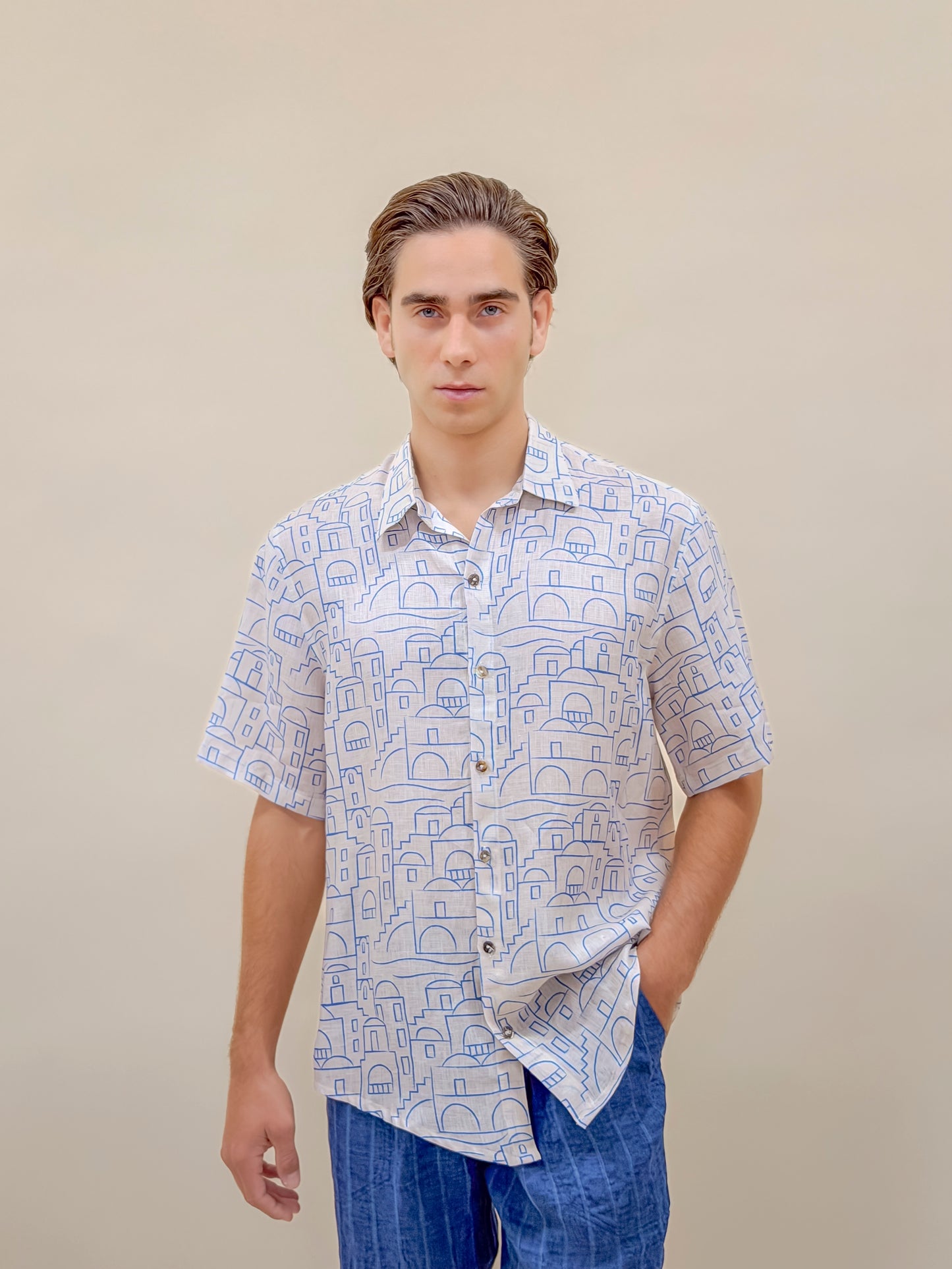 CAMICIA M/M STAMPA POSITANO