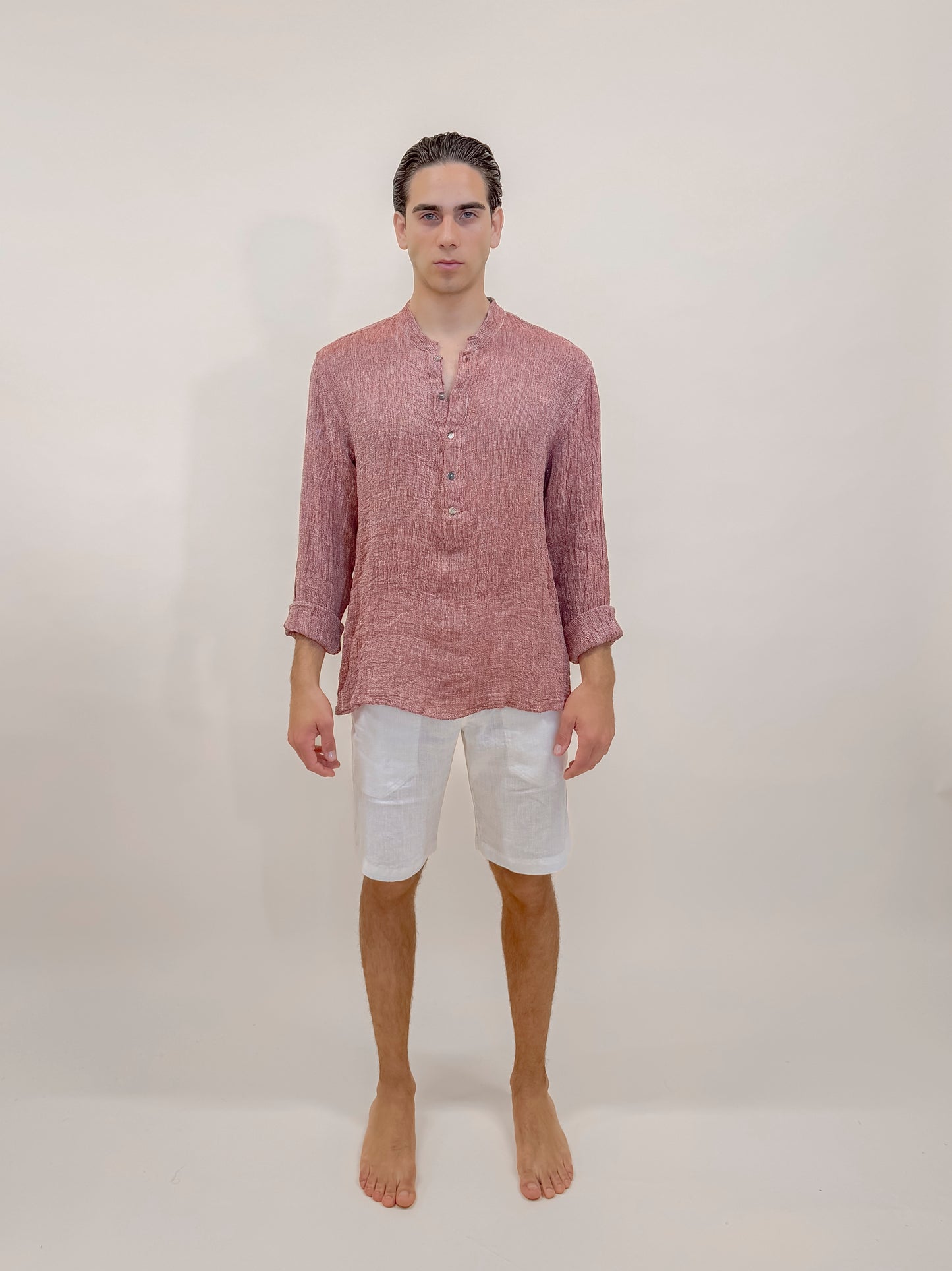 CAMICIA 5 BUTTONS ROSSO BRUCIATO