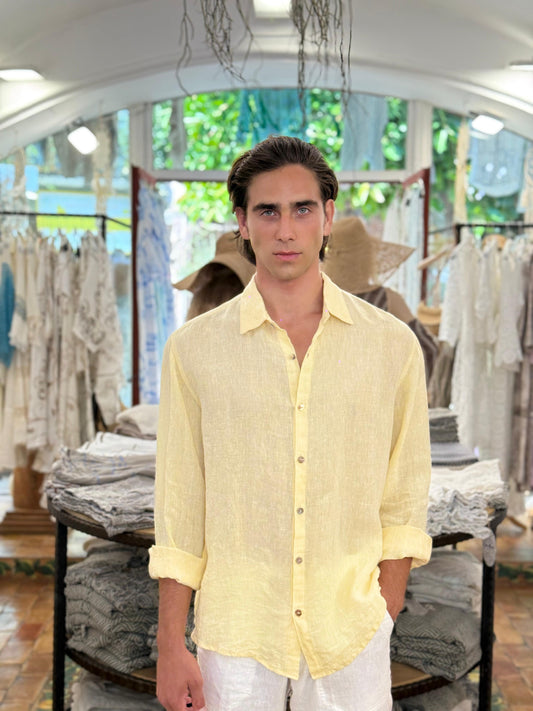 CAMICIA IN PURO LINO GIALLO POSITANO