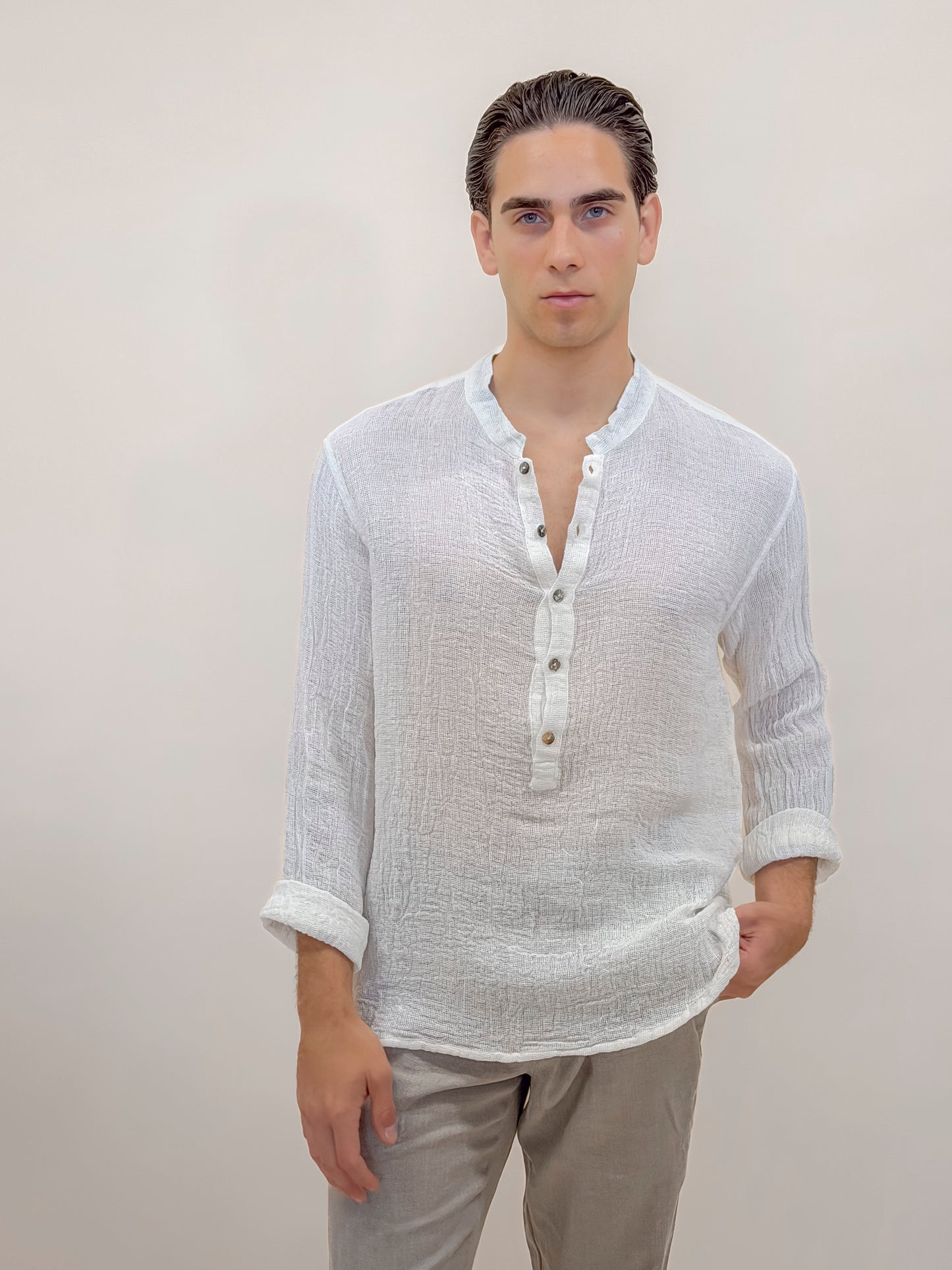 CAMICIA 5 BOTTONI AVORIO