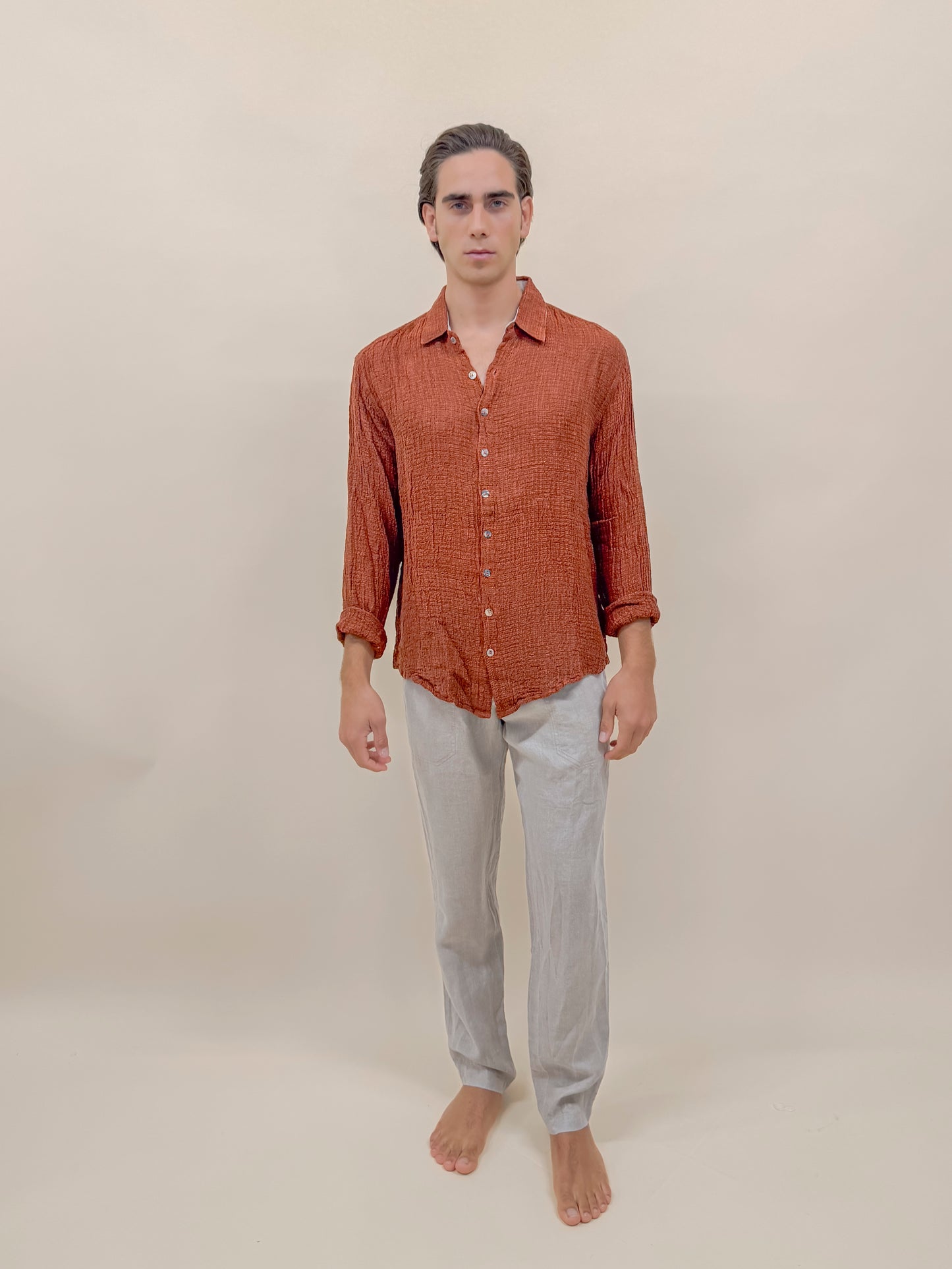 CAMICIA FULL BUTTONS ORANGE