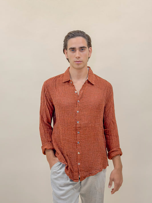CAMICIA FULL BUTTONS ORANGE